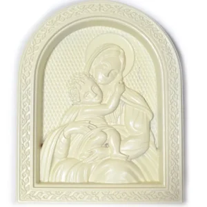 Ukrainian Beech Wood Carved Icon In White - CaringForTots - Professional Baby and Children's Products | Caring for Growth, Caring for Every Moment* Icons