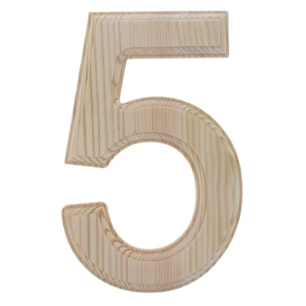 Unfinished Wooden Arial Font Number 5 (five) 6.25 Inches - CaringForTots - Professional Baby and Children's Products | Caring for Growth, Caring for Every Moment* Numbers