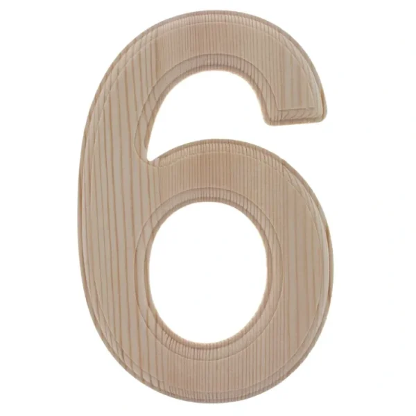 Unfinished Wooden Arial Font Number 6 (six) 6.25 Inches - CaringForTots - Professional Baby and Children's Products | Caring for Growth, Caring for Every Moment* Numbers