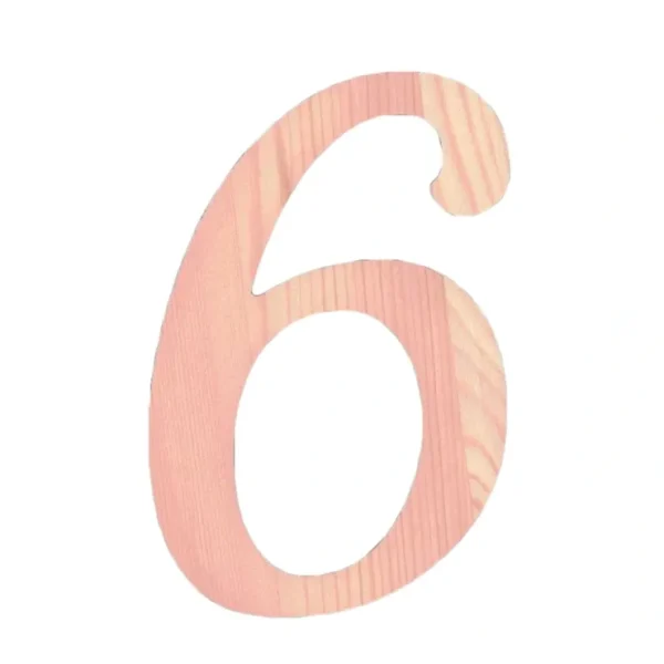 Unfinished Wooden Playball Italic Number 6 (6.25 Inches) - CaringForTots - Professional Baby and Children's Products | Caring for Growth, Caring for Every Moment* Numbers