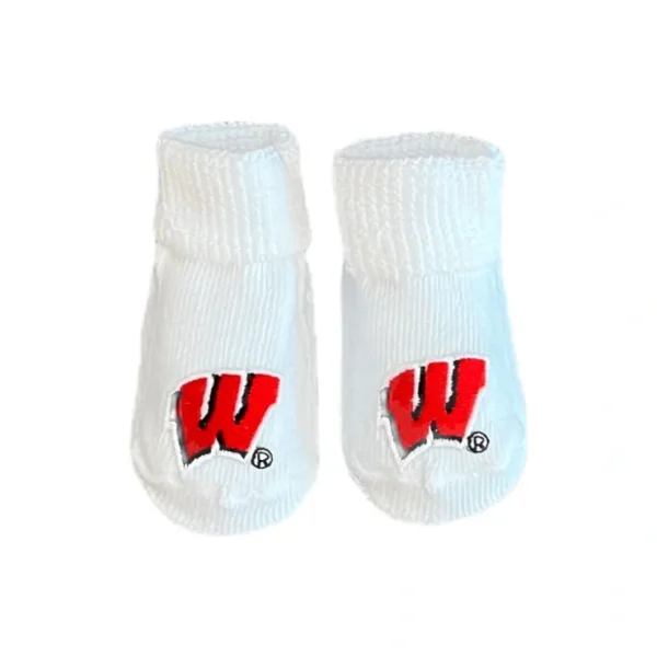 University of Wisconsin Newborn Booties - CaringForTots - Professional Baby and Children's Products | Caring for Growth, Caring for Every Moment* Clothing