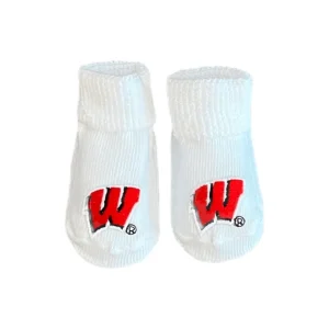 Clothing | University of Wisconsin Newborn Booties - CaringForTots - Professional Baby and Children's Products | Caring for Growth, Caring for Every Moment