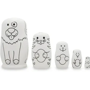 Shop All | 5 Unpainted Animals Wooden Nesting Dolls Matryoshka 4.75 Inches - CaringForTots - Professional Baby and Children's Products | Caring for Growth, Caring for Every Moment
