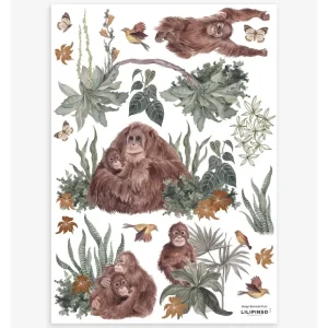 Utan - Wall Decals Murals - Monkeys And Plants - CaringForTots - Professional Baby and Children's Products | Caring for Growth, Caring for Every Moment* All Products