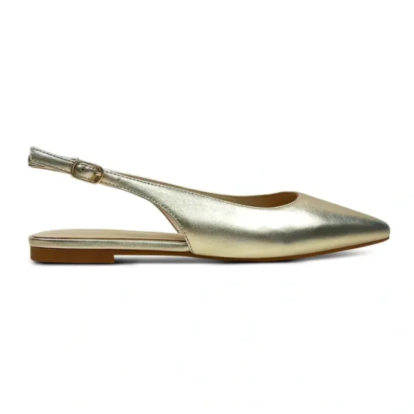 Vera Slingback Flat In Gold Leather - CaringForTots - Professional Baby and Children's Products | Caring for Growth, Caring for Every Moment* Flats