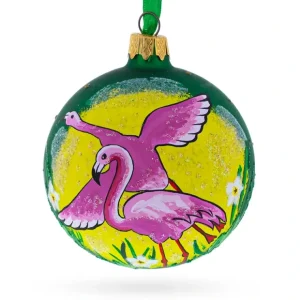 Vibrant Pink Flamingos Blown Glass Christmas Ornament 3.25 Inches - CaringForTots - Professional Baby and Children's Products | Caring for Growth, Caring for Every Moment* Christmas Tree Ornaments