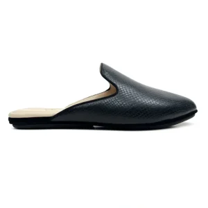 Vidi Mule In Black Snake Leather - CaringForTots - Professional Baby and Children's Products | Caring for Growth, Caring for Every Moment* Women's Flats