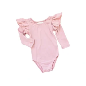 Vintage Pink L/s Flutter Sleeve Leotard - CaringForTots - Professional Baby and Children's Products | Caring for Growth, Caring for Every Moment* Flutter Leotard L/S