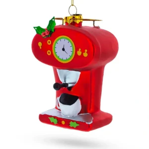 Vintage Red Espresso Machine - Blown Glass Christmas Ornament - CaringForTots - Professional Baby and Children's Products | Caring for Growth, Caring for Every Moment* Christmas Tree Ornaments