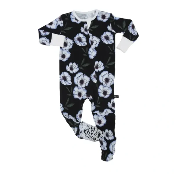 Violet Magnolia Bamboo Footed Sleeper - CaringForTots - Professional Baby and Children's Products | Caring for Growth, Caring for Every Moment* Clothing