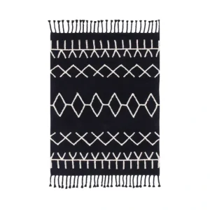 Washable Rug Black&white Bereber - CaringForTots - Professional Baby and Children's Products | Caring for Growth, Caring for Every Moment* Cotton Rugs