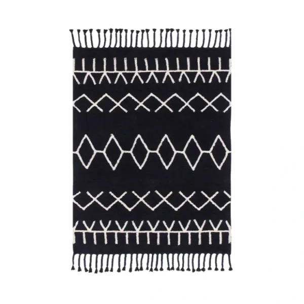Washable Rug Black&white Bereber - CaringForTots - Professional Baby and Children's Products | Caring for Growth, Caring for Every Moment* Cotton Rugs