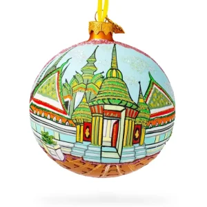 Wat Phra Chetuphon (wat Pho), Bangkok, Thailand Glass Ball Christmas Ornament 4 Inches - CaringForTots - Professional Baby and Children's Products | Caring for Growth, Caring for Every Moment* Christmas Tree Ornaments