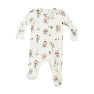 Shop All | 2 Way Zipper Footie - French Toast - CaringForTots - Professional Baby and Children's Products | Caring for Growth, Caring for Every Moment