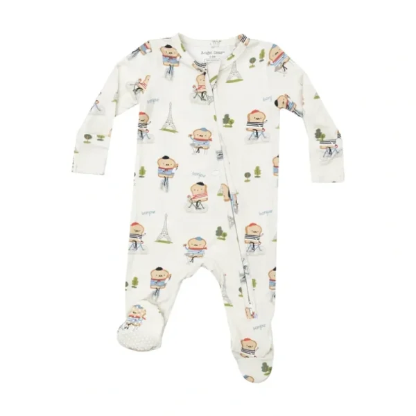 Shop All | 2 Way Zipper Footie - French Toast - CaringForTots - Professional Baby and Children's Products | Caring for Growth, Caring for Every Moment