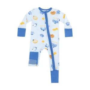 Shop All | 2 Way Zipper Romper - Hanukkah - CaringForTots - Professional Baby and Children's Products | Caring for Growth, Caring for Every Moment