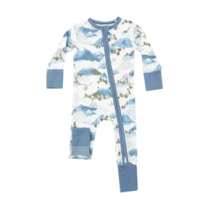 Shop All | 2 Way Zipper Romper - Mountains - CaringForTots - Professional Baby and Children's Products | Caring for Growth, Caring for Every Moment