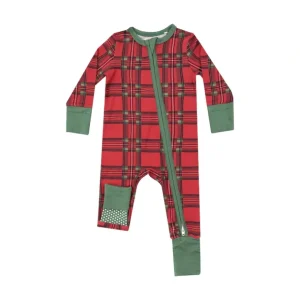Shop All | 2 Way Zipper Romper - Vintage Holiday Plaid - CaringForTots - Professional Baby and Children's Products | Caring for Growth, Caring for Every Moment