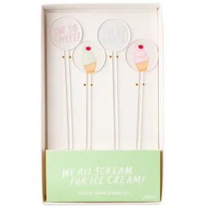 We All Scream For Ice Cream Acrylic Drink Stirrers - CaringForTots - Professional Baby and Children's Products | Caring for Growth, Caring for Every Moment* Drink Stirrer