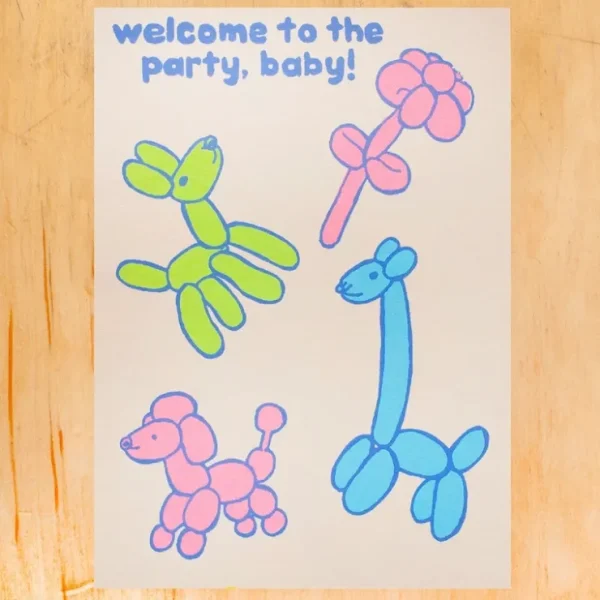Welcome To the Party, Baby Greeting Card - CaringForTots - Professional Baby and Children's Products | Caring for Growth, Caring for Every Moment* Clothing