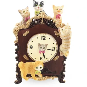 Whimsical Cat Clock Concert: Animated Musical Figurine With Playful Felines - CaringForTots - Professional Baby and Children's Products | Caring for Growth, Caring for Every Moment* Animals