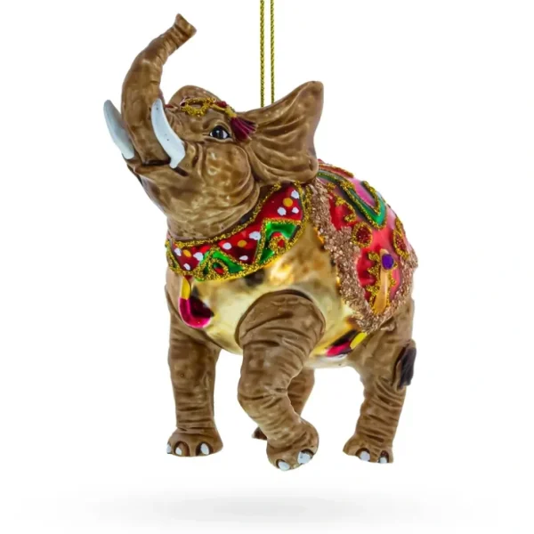 Whimsical Circus Elephant - Blown Glass Christmas Ornament - CaringForTots - Professional Baby and Children's Products | Caring for Growth, Caring for Every Moment* Ornaments
