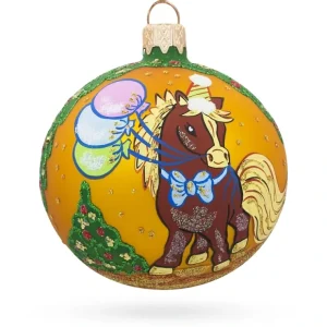 Whimsical Horse With Floating Balloons Blown Glass Ball Christmas Ornament 3.25 Inches - CaringForTots - Professional Baby and Children's Products | Caring for Growth, Caring for Every Moment* Christmas Tree Ornaments