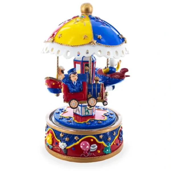 Whimsical Transport Carousel: Musical Figurine With Airplane, Boat, And Train - CaringForTots - Professional Baby and Children's Products | Caring for Growth, Caring for Every Moment* Play Vehicles