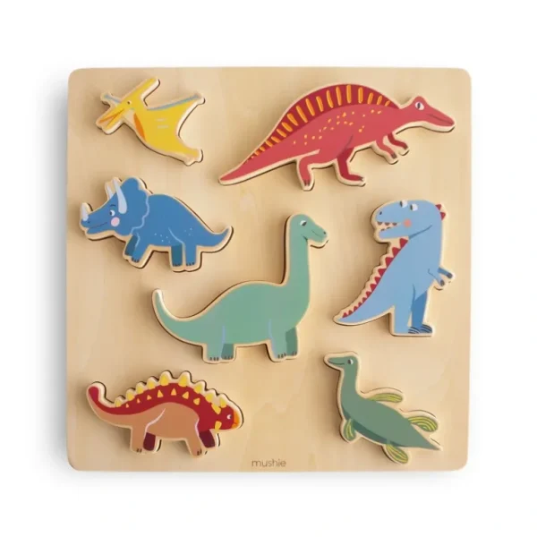 Clothing | Wooden Dino Puzzle - CaringForTots - Professional Baby and Children's Products | Caring for Growth, Caring for Every Moment