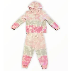 Clothing | Zip Up Hoodie Pant Set - Pink Grey Tie Dye - CaringForTots - Professional Baby and Children's Products | Caring for Growth, Caring for Every Moment