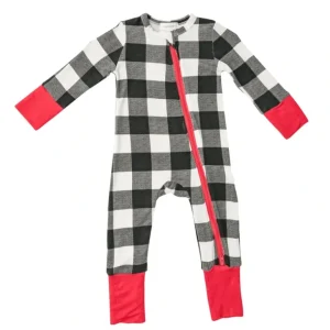 Clothing | Zipper Romper - Buffalo Check - CaringForTots - Professional Baby and Children's Products | Caring for Growth, Caring for Every Moment